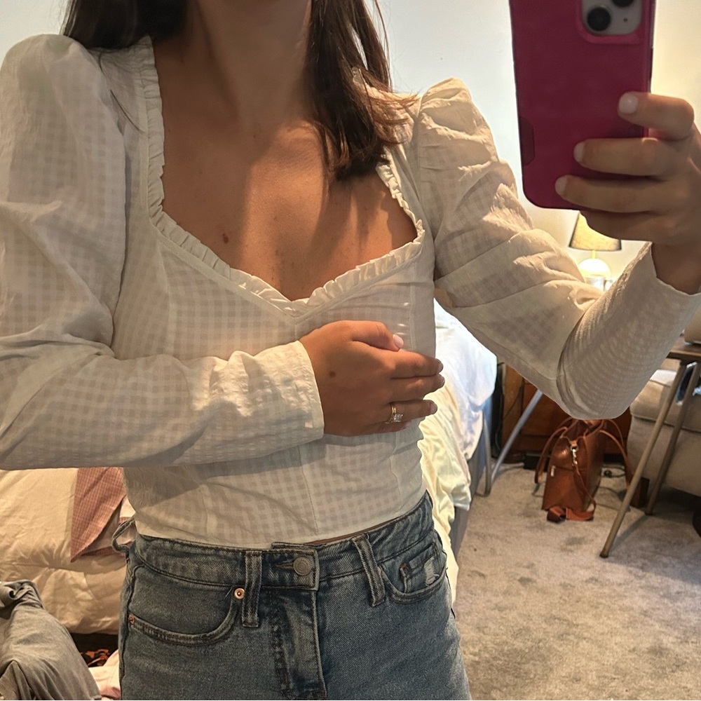Top shop white blouse